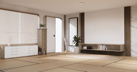 Wall shelf design on living room wooden contemporary style.