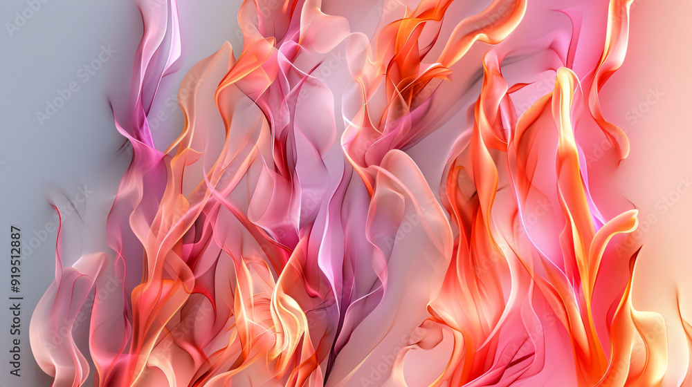 Aufkleber vibrant wavy lines creating a fiery abstract background, ideal for websites and banners