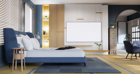 Modern Bedroom design with decoration at room modern japan style.