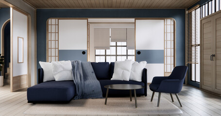 Minimal sofa armchair on interior design modern living room  contemporary style.