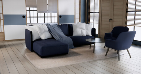 Minimal sofa armchair on interior design modern living room  contemporary style.