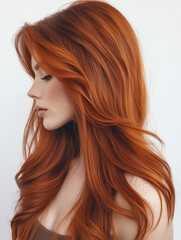 Obraz premium Beautiful model with amazing long red hair