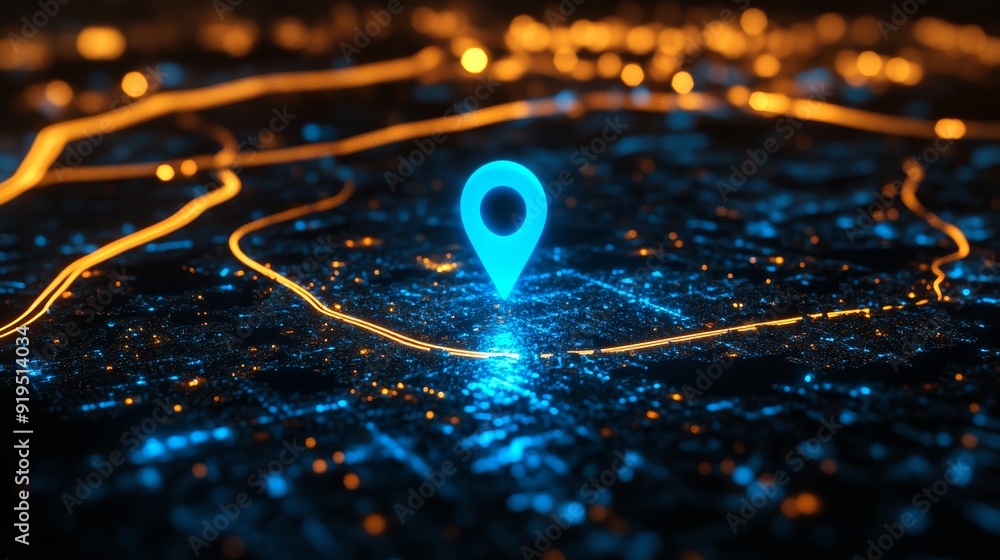 Poster location of map pins using ai technology in the future