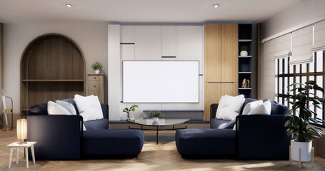 Minimal sofa armchair on interior design modern living room  contemporary style.
