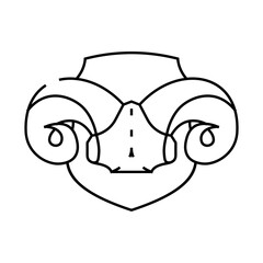 skull ram horn animal line icon vector. skull ram horn animal sign. isolated contour symbol black illustration