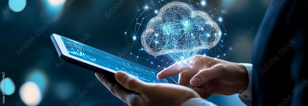 Poster innovator using blockchain technology, data encryption, cloud computing, database management, innova