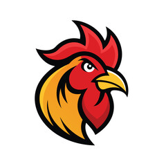 Rooster Mascot Logo Design with Modern illustration Concept Style for Badge and Emblem