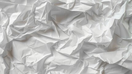 Fototapeta premium Crumpled white paper texture for design backdrop Empty space for text