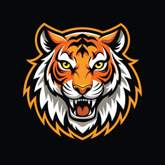 Tiger Mascot Logo Design with Modern illustration Concept Style for Badge and Emblem