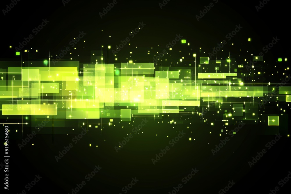 Poster the design of a green technology banner has a gradient color background.