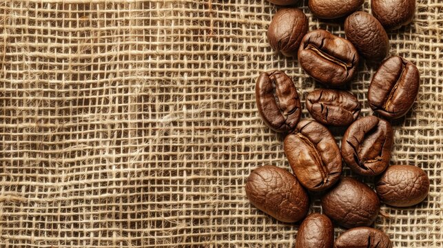 Discount of 20 and coffee beans on aged burlap surface