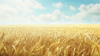 Naklejka premium Golden wheat field on a summer day with empty space