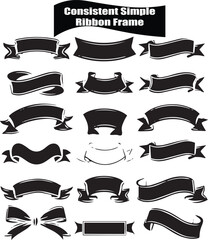 Ribbon Frame   Artistic Silhouette Elements in Black