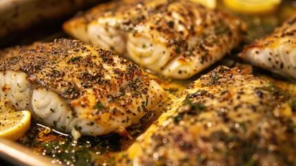 Homemade Dinner for Two Seasoned Dorado Fish