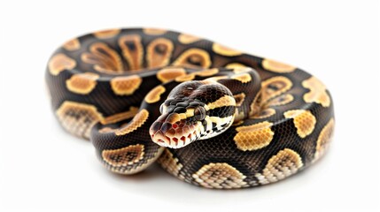 Fototapeta premium Isolated ball python on white background