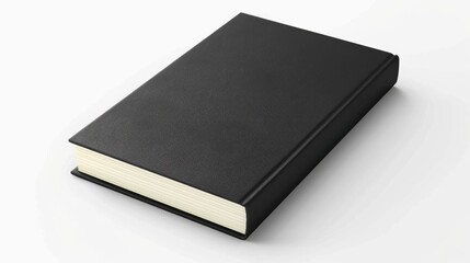 Isolated black book cover on white background with clipping path