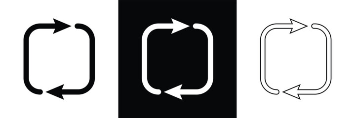 Arrows repeat line icon. repetition symbol. exchange or replace icon. renew, switch, or reverse sign suitable for apps and websites UI designs in eps 10.