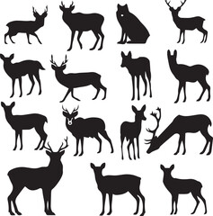 Deer   Modern Black Silhouette Design Elements