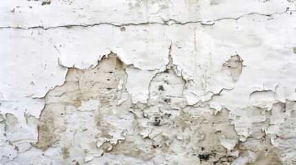 Naklejka premium Lime plastered wall on a white backdrop with imperfections