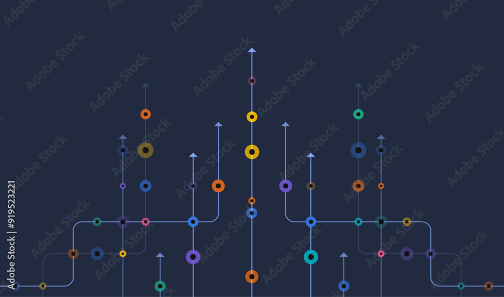 Poster circuit connect lines and dots. network technology and connection concept. decentralized network nod