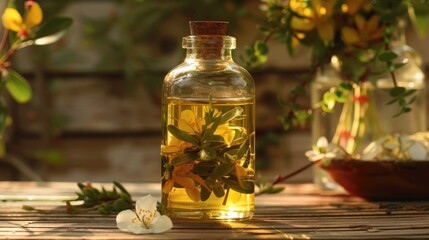 Myrtle Oil Stored in Glass Vessel