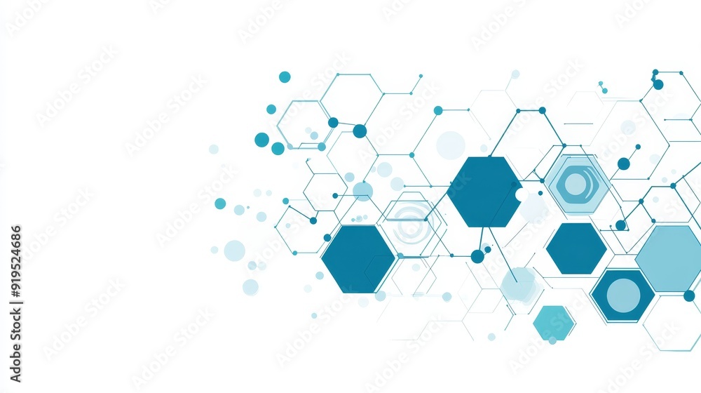 Poster a geometric pattern and hexagonal shapes make up this abstract background