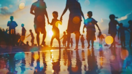 Obraz premium Independence Day beach family games (close up