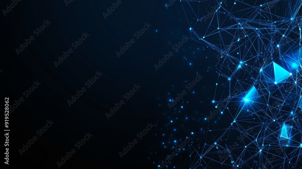 Poster technology background with points and lines. ai tech wire network futuristic wireframe. big data. 4k