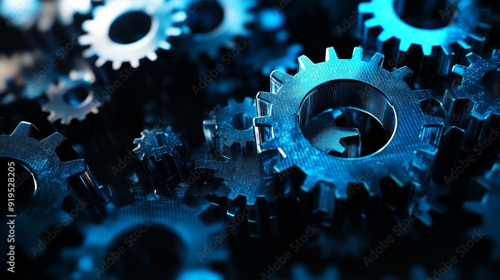 Poster technology background. concept of technology. gear wheel. data visualization. 3d illustration. 3d re