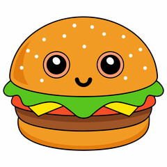 An American style burger art vector illustrator