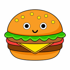 An American style burger art vector illustrator