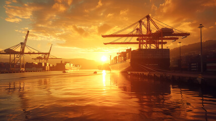 Obraz premium 港・輸出入イメージ