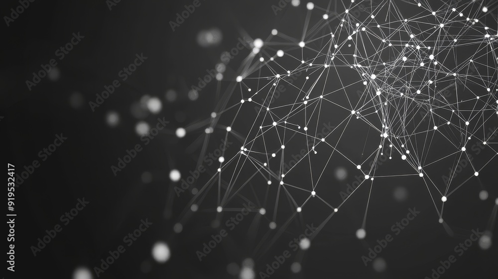 Poster grey background 3d rendering of abstract digital network connection