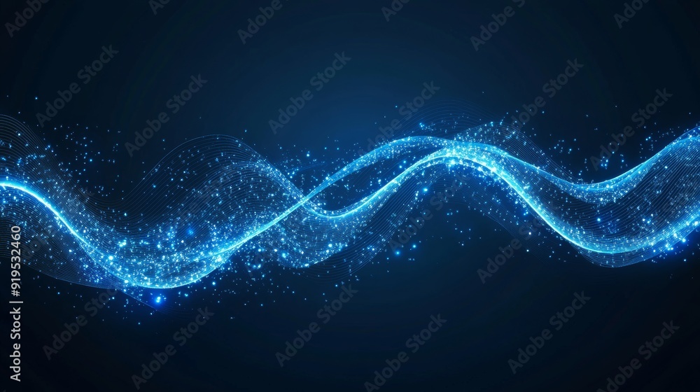 Poster the background element is an abstract blue background on black with fractal graphics and glowing lin