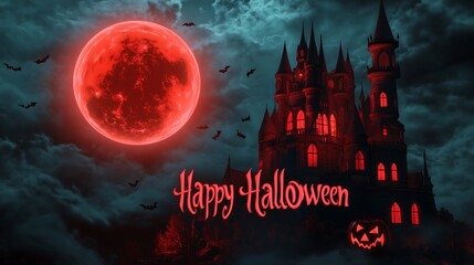 Journey Through a Spine-Chilling Halloween Night Under the Watchful Eye of a Blood Moon and Castle
城とブラッドムーンの見守る中ハロウィンの寒気を感じる夜を旅する.Generative AI