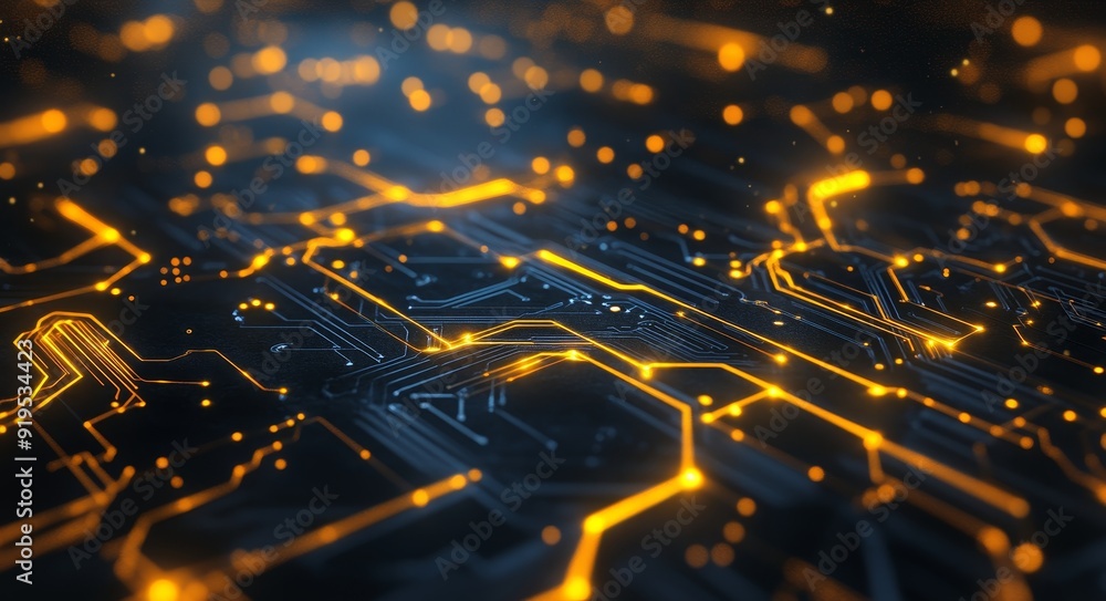 Poster an abstract computer motherboard technology background can be used to describe technological process