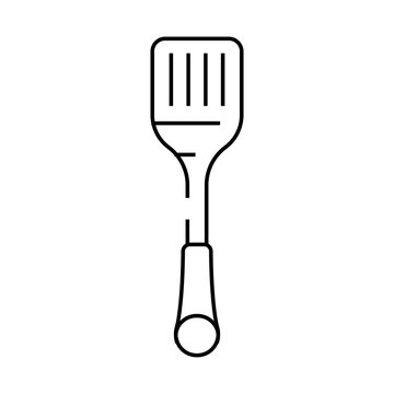 recommend clip art: stainless steel spatula kitchen cookware line icon vector. stainless steel spatula kitchen cookware sign. isolated contour symbol black illustration