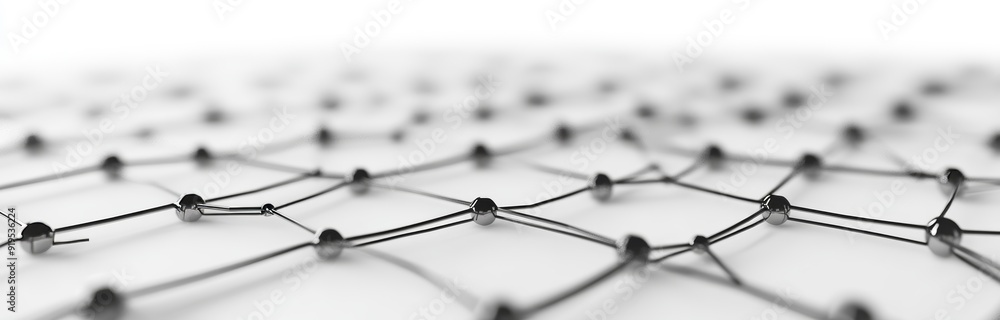 Poster in 3d rendering, white hexagon background with futuristic honeycomb concept. wave of particles with 