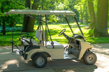 Golf cart in the park. © bykot