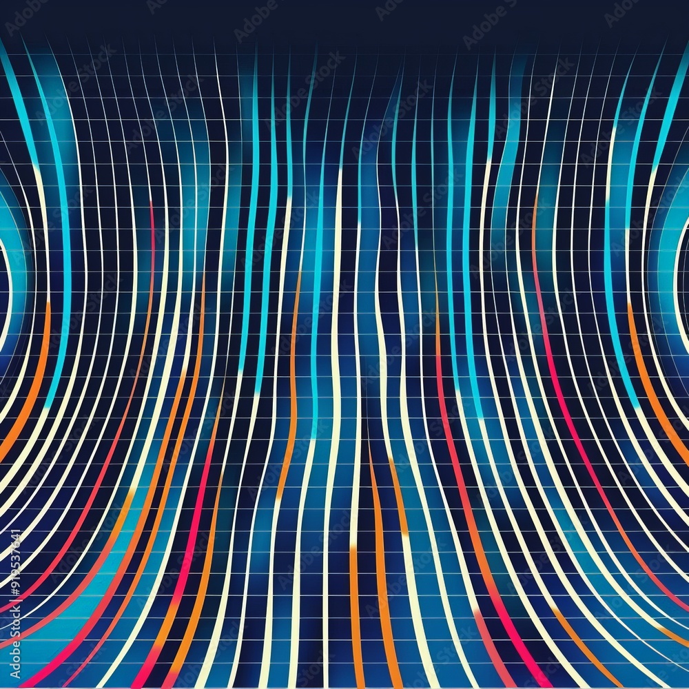 Poster abstract twisted lines form an illusionary pattern in a modern illustration.