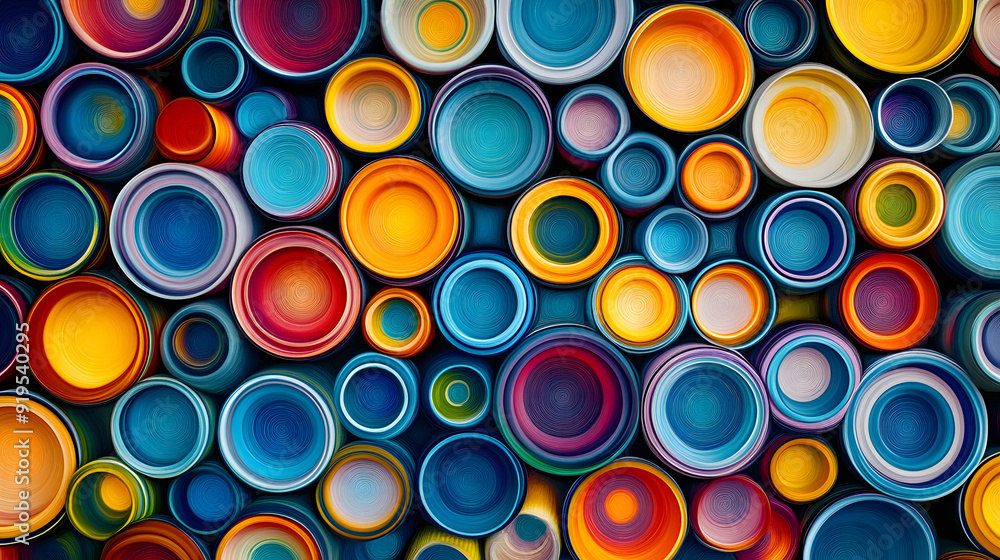 Poster abstract pattern of colorful circles