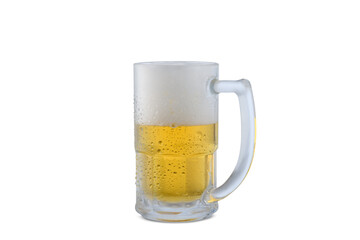 beer mug, cold drink on white background