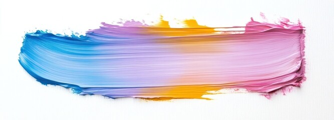 Obraz premium Abstract Blue, Purple, Yellow, and Pink Paint Stroke