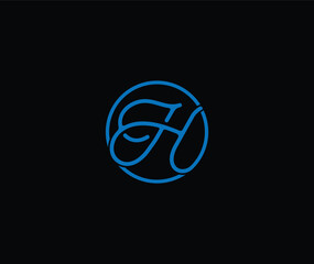 Letter h logo, initial h logo in circle Icon template