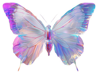 PNG Holographic butterfly with iridescent wings