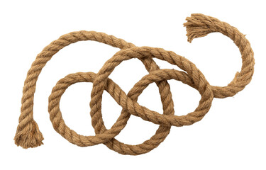 Jute. Twisted linen rope on a white background. Rope
