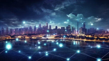 Obraz premium 5G, 6G, Big data wireless network, high speed internet, cloud computing or connect diagram technology, Data storage, service, synchronize, online, financial, Connectivity global, smart city, Gen AI