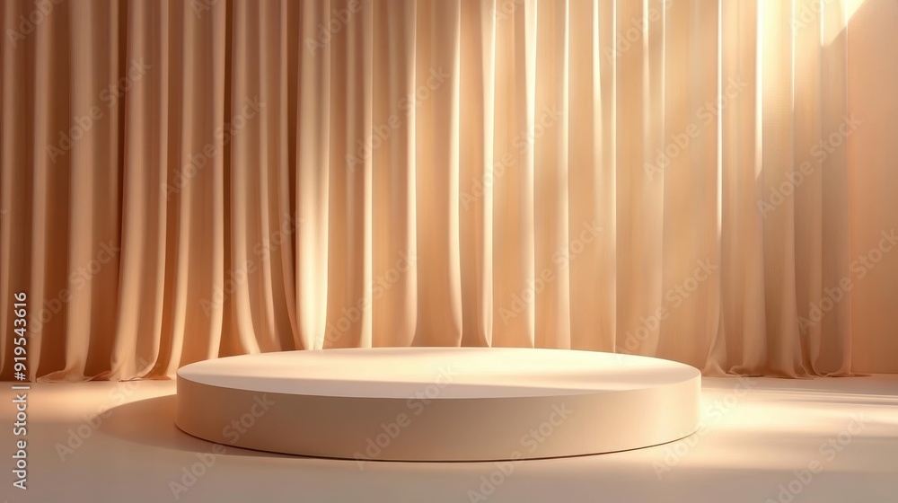Poster modern 3d round stage on abstract background for product showcase
