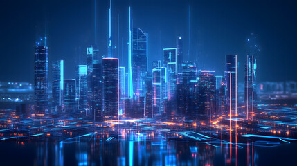 Fototapeta premium Neon Metropolis Dreamscape