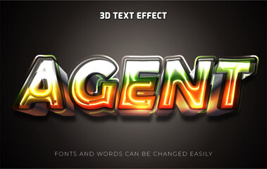 Agent star 3d editable text effect style